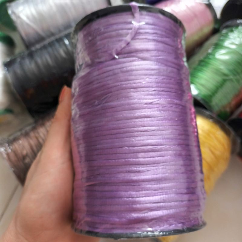 Cuộn dây tim 3mm chất dù bóng 200m nặng 550g làm handmade