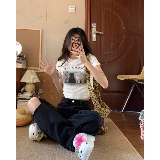 Quần jeans đen rách LiLi ROOM