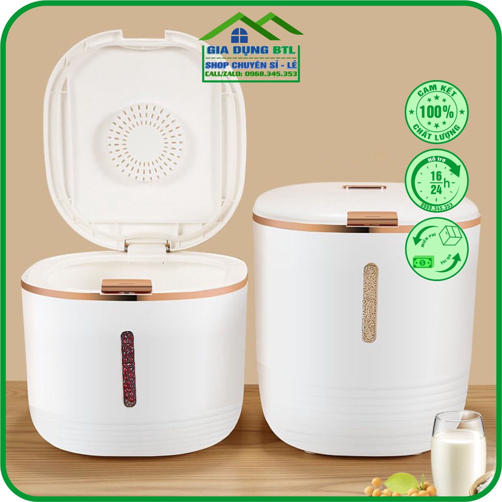 Thùng Đựng Gạo Thông Minh - Chống Ẩm, Chống Mối Mọt Loại 5 Lít Và 10 Lít