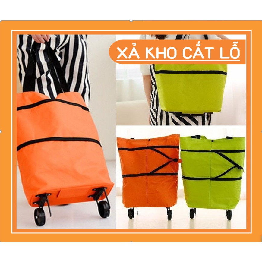 Giỏ Xách Túi Đựng Đồ Có Bánh Xe Kéo-Túi Đựng Đồ Bằng Vải