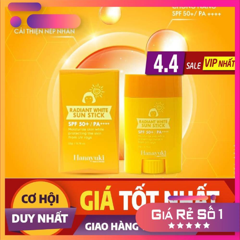 [SALE SỐC ] KEM CHỐNG NẮNG DẠNG THỎI HANAYUKI RADIANT WHITE SUN STICK SPF 50+ CHÍNH HÃNG 100%