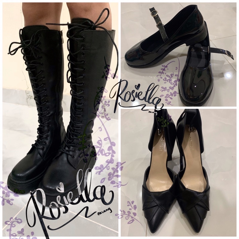 Album thanh lý giày búp bê đen, giày cao gót đen size 38/39/40 xinh giá rẻ