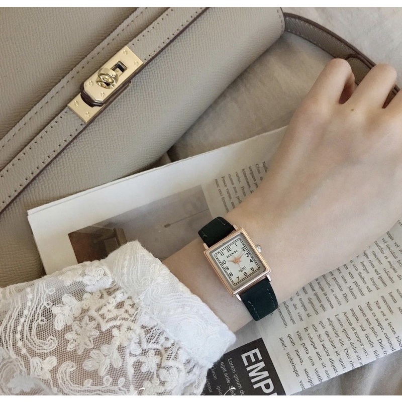 Đồng hồ thời trang nữ Gaiety chất dây da nhung cực đẹp, mặt chữ nhật, chống trày xước tốt DHG1 LOUSMORE | WebRaoVat - webraovat.net.vn