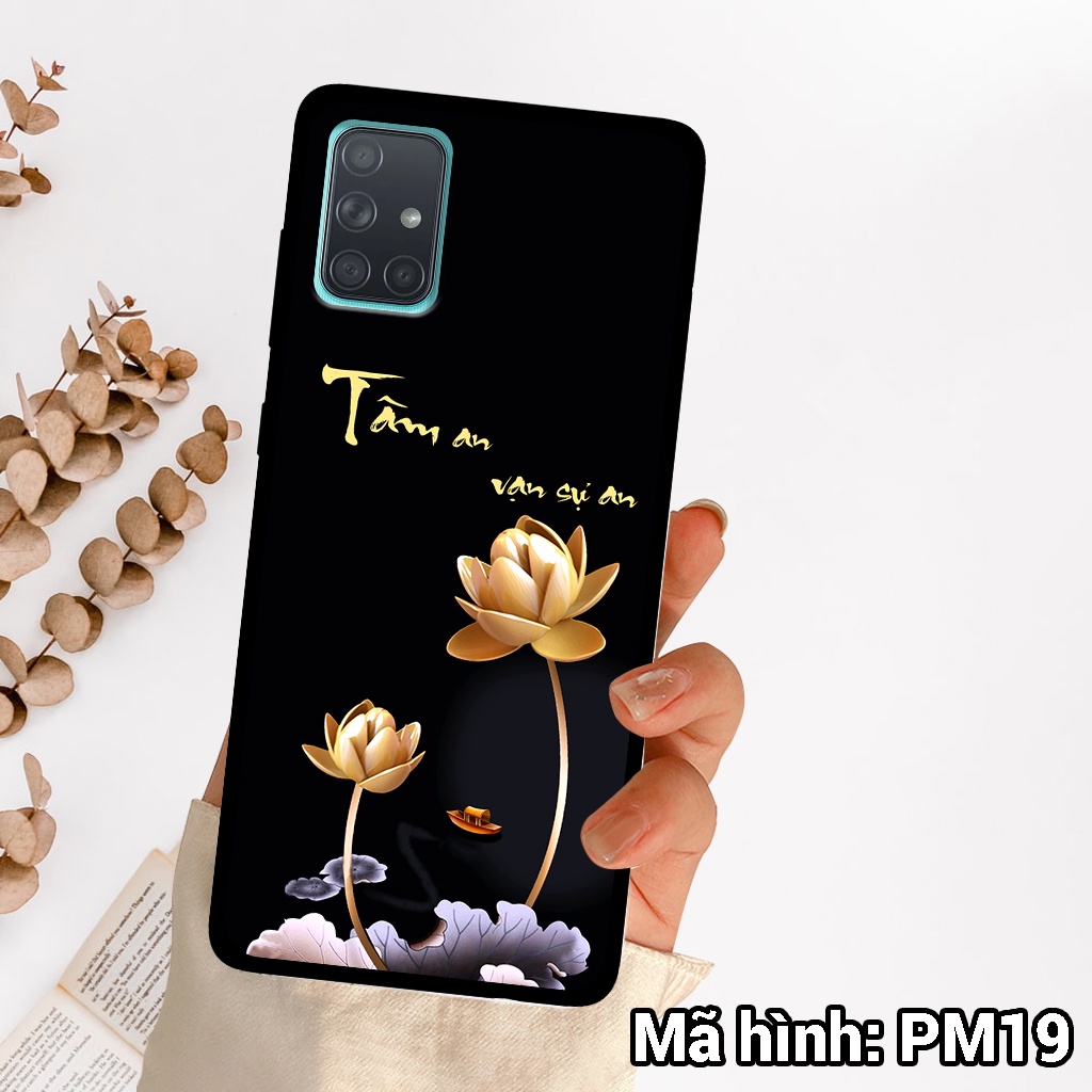 Ốp điện thoại Samsung A31/A51/A71/M51 chất liệu KÍNH tráng gương in hình tâm an vạn sự an,ốp lưng bền đẹp