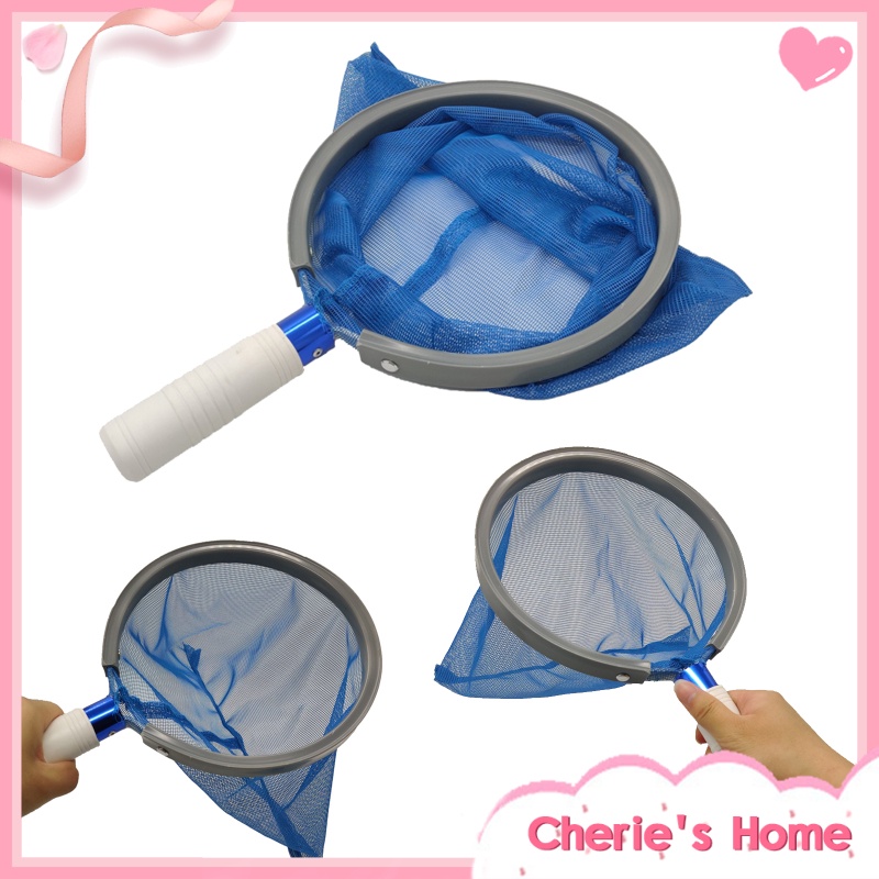 [CherieHome]Heavy Duty Pool Skimmer Net Spa Leaf Rake Cleaning Tool Black Fine Mesh Bag