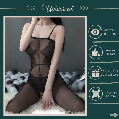 Bộ Jumpsuit Lưới Hai Dây Siêu Mỏng Sexy - Set Liền Lưới Tôn Ba Vòng Cực Gợi Cảm UNIVERSALXXX - DNS18