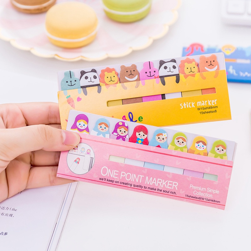 Giấy Note Đánh dấu trang hình thú đứng - Sticker