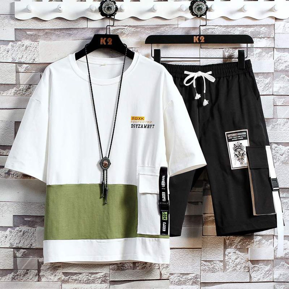 Bộ Quần Áo Thun Nam Ngắn Tay Phối Túi Khoá Dây Chữ Kết Hợp Quần Short Thể Thao Trẻ Trung ZENKODLMEN 90000149C | BigBuy360 - bigbuy360.vn