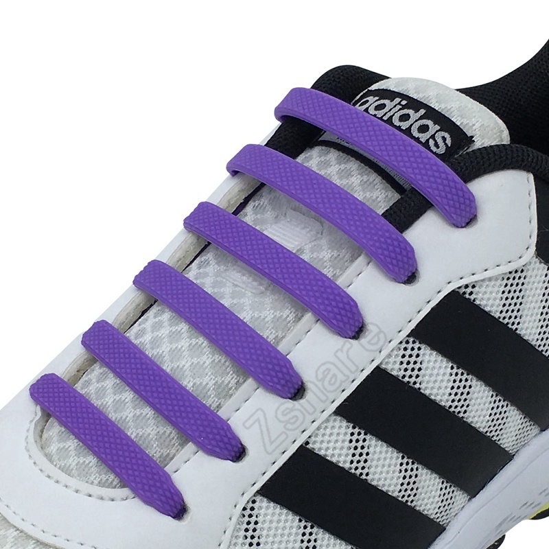 Set 16 Dây Giày Silicone Co Giãn Không Cần Buộc Tiện Lợi Dành Cho Người Lớn/Trẻ Em