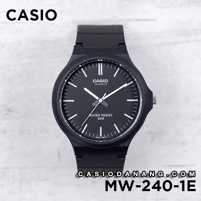 Đồng hồ nam dây nhựa Casio chính hãng Anh Khuê MW-240-1EVDF (43mm)