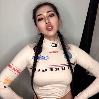(Ảnh thật M chụp) Áo Tay Dài Croptop Sticker 🌟