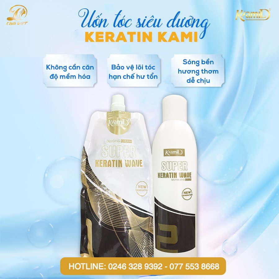 (CHÍNH HÃNG) Thuốc uốn tóc siêu dưỡng keratin KAMI-Uốn không quan tâm mềm hoá