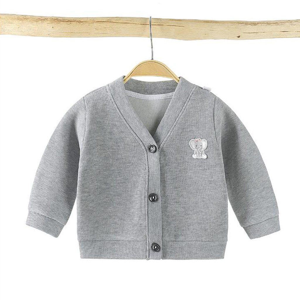 Áo khoác cardigan dệt kim màu trơn thời trang xuân thu cho bé