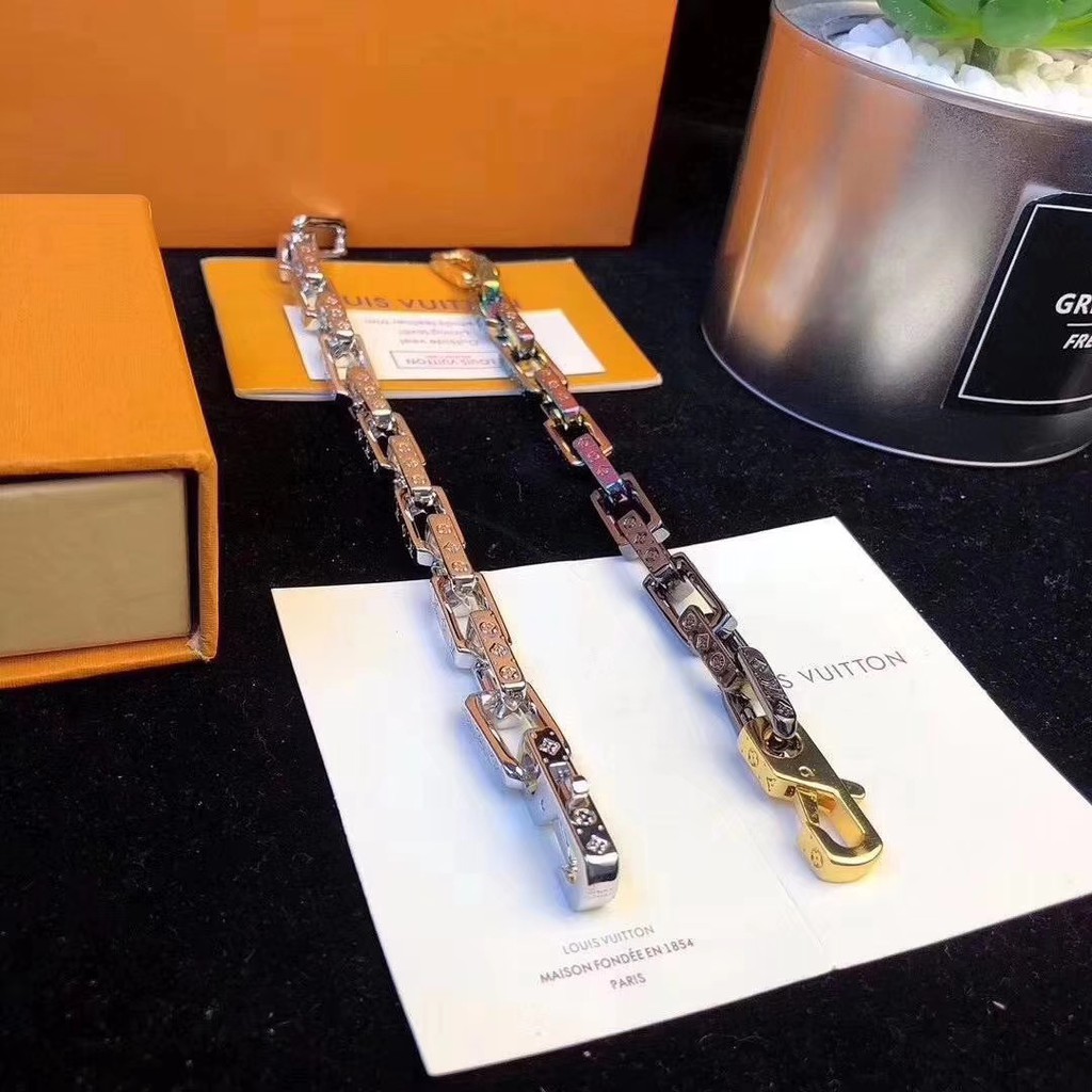 Vòng tay dạng xích nhiều màu bằng kim loại 21cm cho unisex