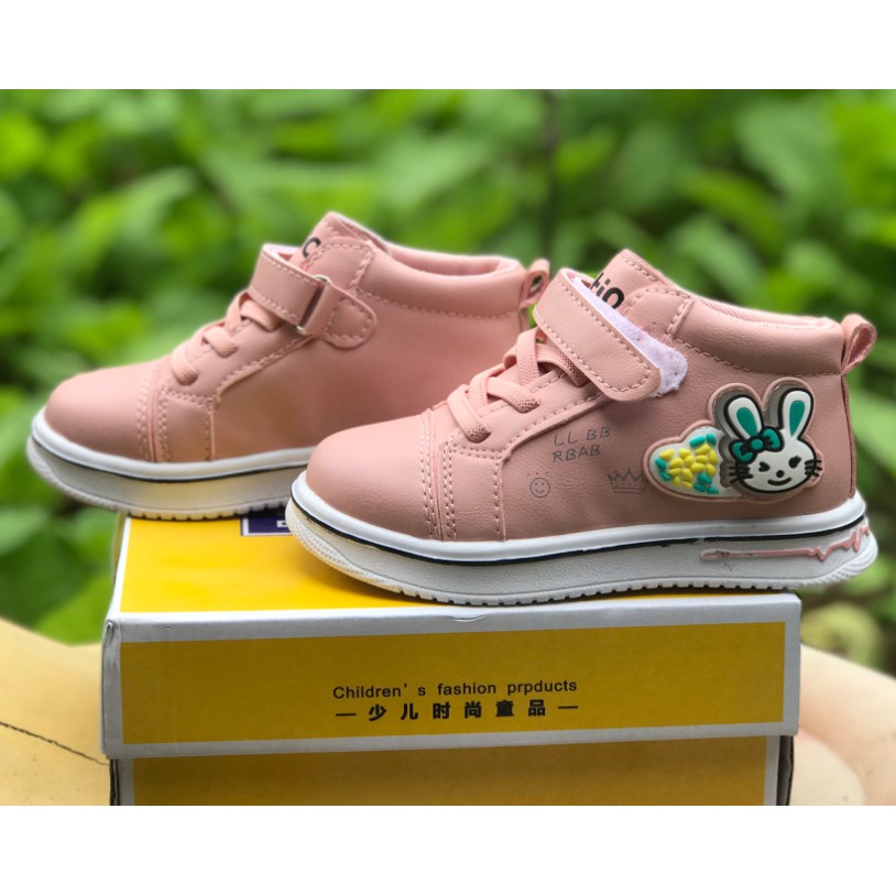 (Siêu sale) Giày thể thao cho bé - Bốt thể thao thỏ cho bé gái hàng Quảng châu cao cấp có đính thỏ dễ thương mã mới 1396