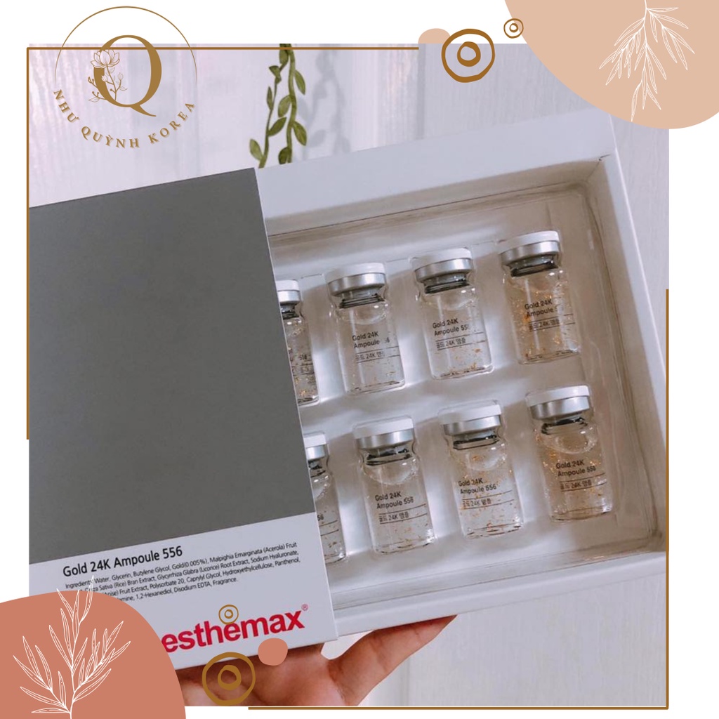 Tế Bào Gốc Vàng Dưỡng Da Gold 24k Ampoule 556 Esthemax Set 10 chai 80ml