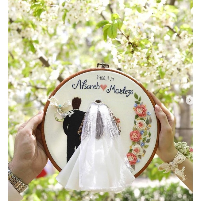 Diy bộ KIT kỉ niệm ngày cưới vintage thêu tay tự làm Quà Tặng ĐÁM CƯỚI / SINH NHẬT tình yêu handmade decor - Mie Home