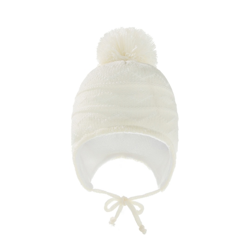 Bộ Mũ Beanie + Găng Tay + Găng Tay Phủ Lông Màu Trơn Giữ Ấm Mùa Đông Cho Bé