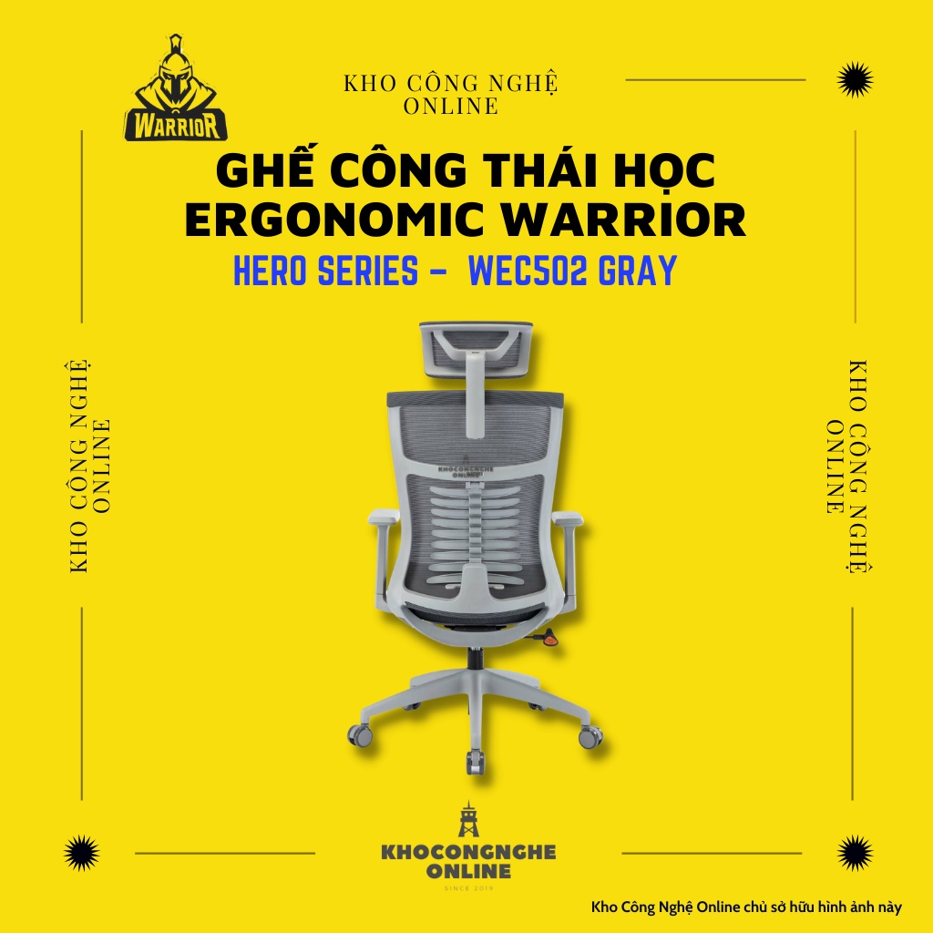 Ghế công thái học ergonomic WARRIOR – Hero series – WEC502 Gray