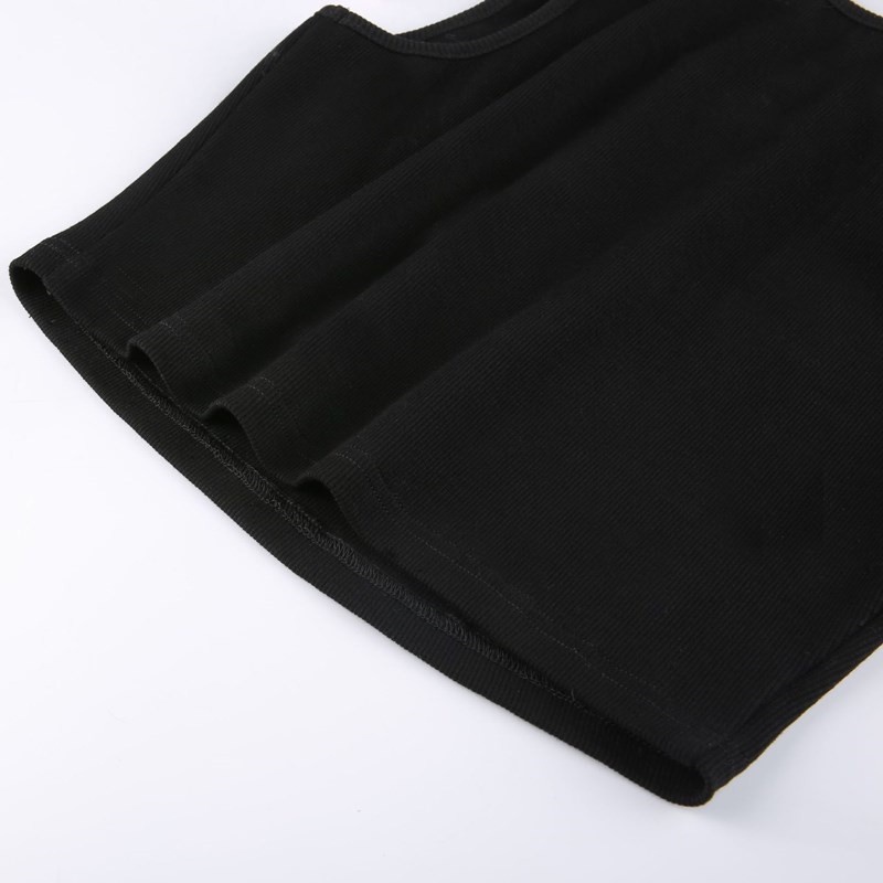 Áo tăng tay ngắn in chữ Y2K dành cho nữ