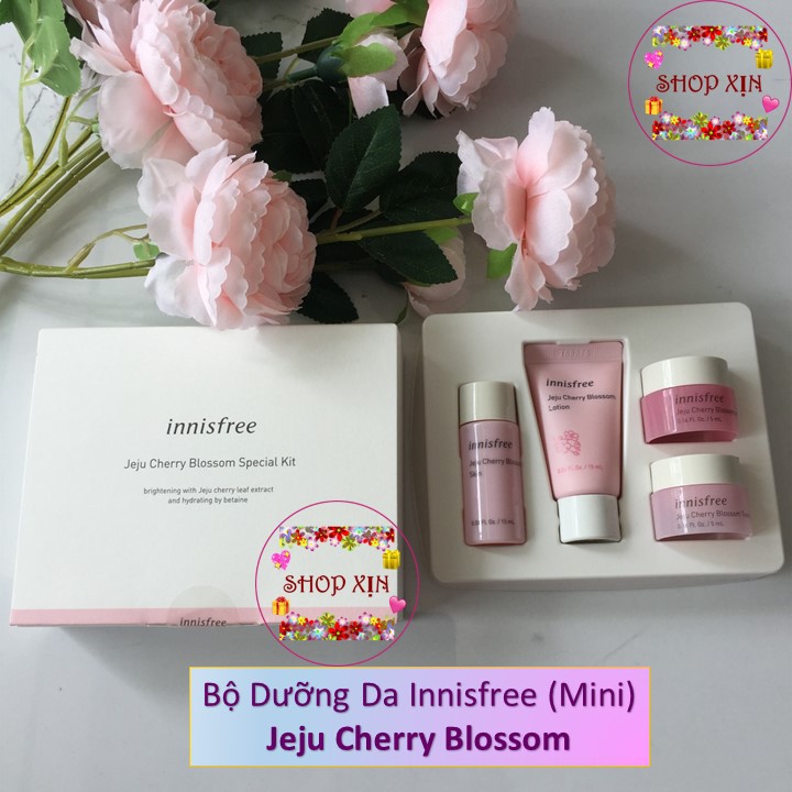 Bộ Dưỡng Ẩm, Trắng Da HOA ĐÀO - INNISFREE JEJU CHERRY BLOSSOM Special Kit (Hàn Quốc 100%, Best Seller của Innisfree)