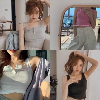 (order) ÁO CROPTOP CÀI CÚC ÔM BODY CỰC CHẤT