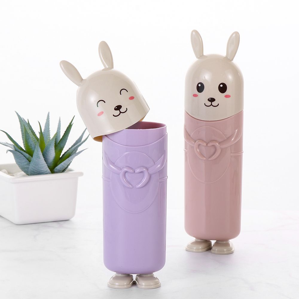Hộp đựng bàn chải đánh răng hình thỏ dễ thương nhiều màu sắc