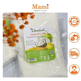 Cơm dừa sấy khô dạng mịn classyfoods trang trí bánh gói 100g và 500g