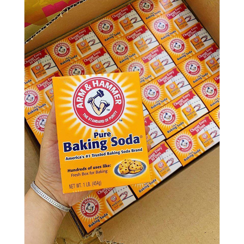 (Mẫu Mới 2020)Bột Baking Soda đa công dụng khử mùi, diệt khuẩn, tẩy rửa, làm bánh, chăm sóc da 454g