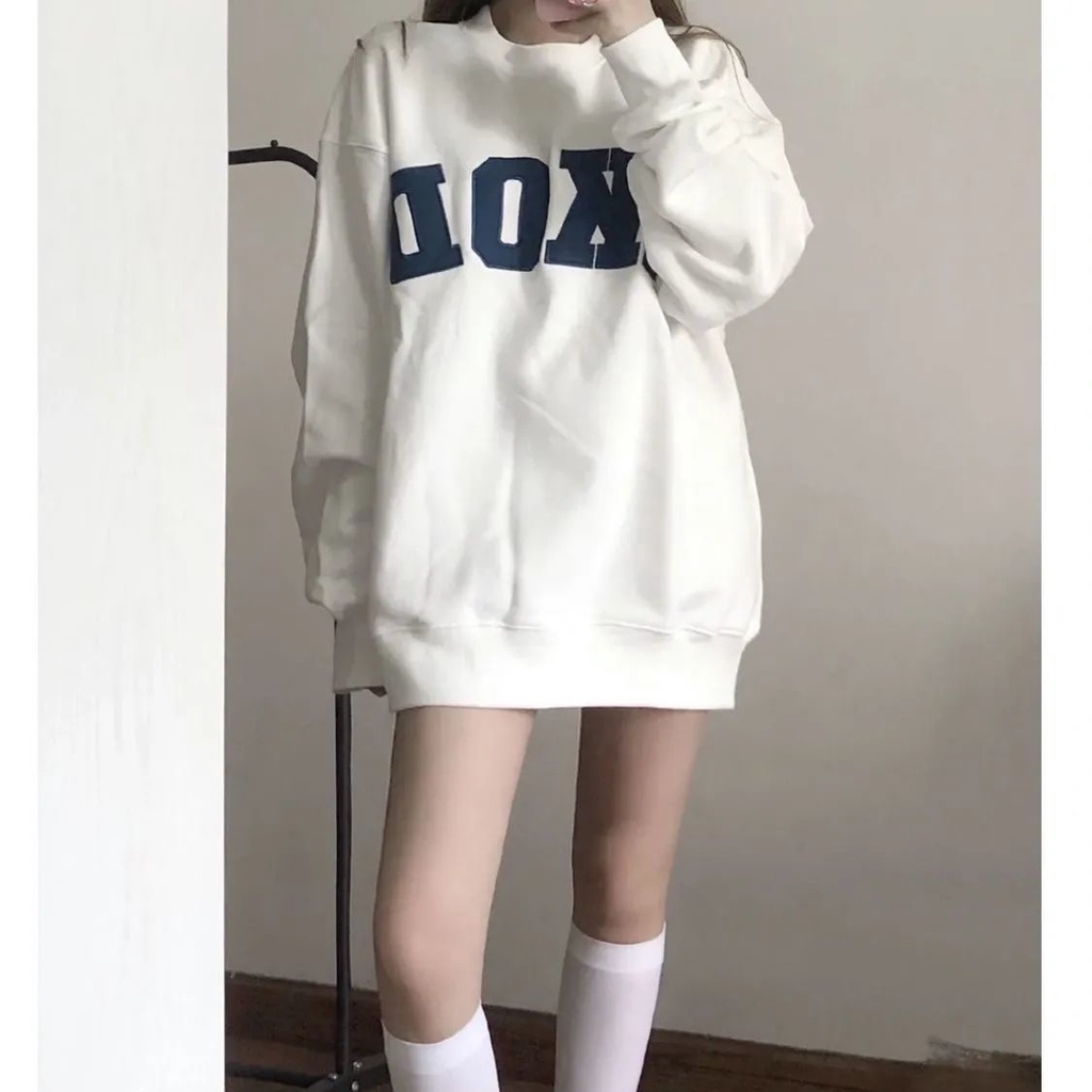 Áo nỉ tay dài thời trang thu đông Hàn Quốc mới 2021