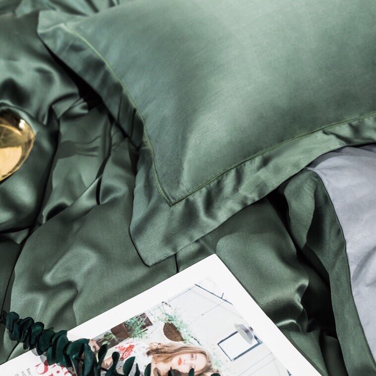 Bộ Chăn Ga Gối Lụa Tencel 100S Cao Cấp Chăn Drap Nhập Khẩu Siêu Sang Xịn Min Mát Sét Chuẩn 04 Món