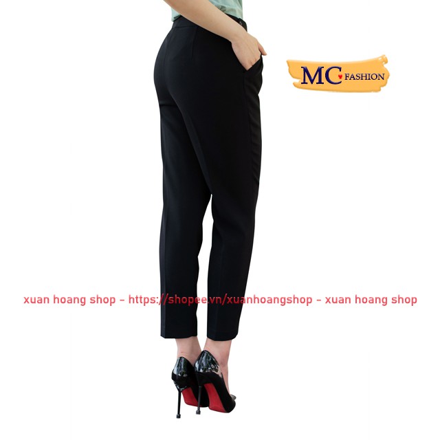 Quần Tây Nữ Lưng Cao Công Sở Kiểu Baggy Âu Đẹp Mc Fashion, Đen, Xanh Tím Than, Ghi Xám Tàn, Size Đủ, Vải Co Giãn Q0406