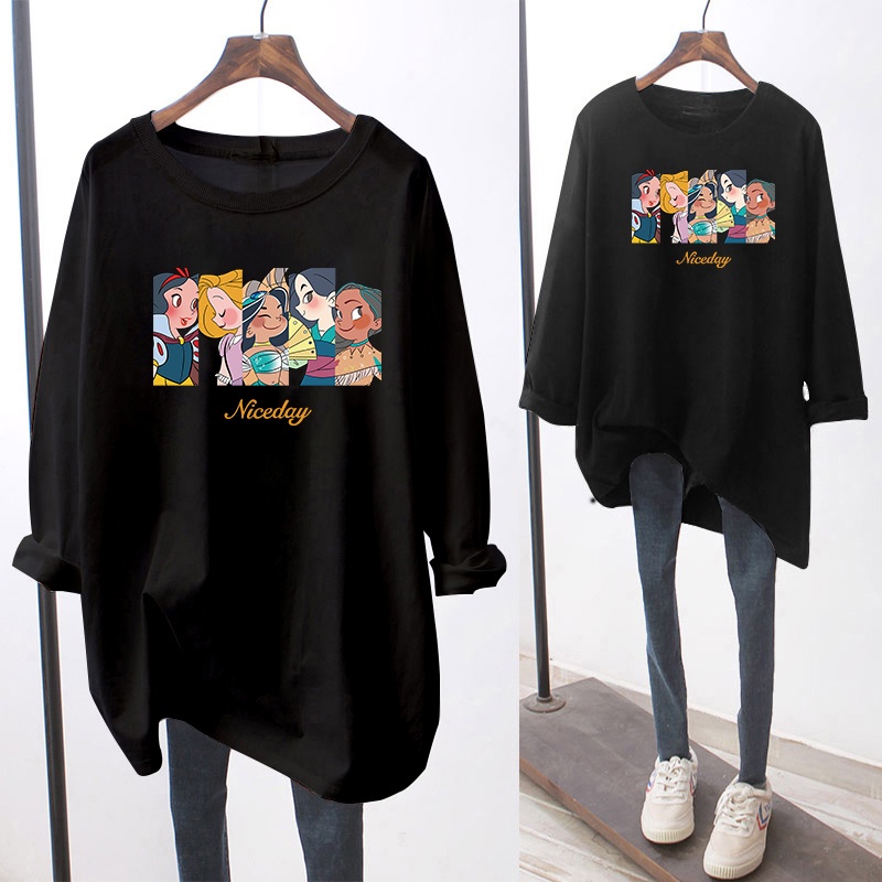 NRVP Áo Thun Nữ Dài Tay Cổ Tròn Thời Trang Hàn