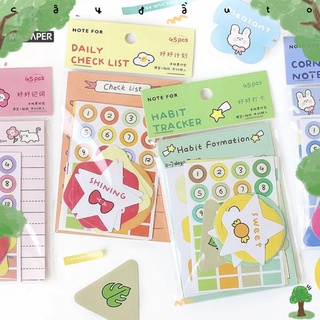 Bộ 30 Giấy Ghi Chú Và Hình Dán Theo Dõi Công Việc Hàng Ngày Habit Tracker Note Sticker