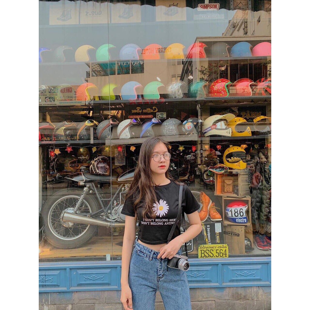 ÁO CROPTOP HOA CÚC UNISEX