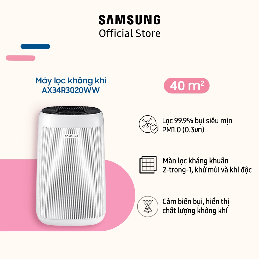 [Mã ELSAM5 giảm 10% đơn 500K] Máy lọc không khí Samsung AX34R3020WW/SV (34m2)