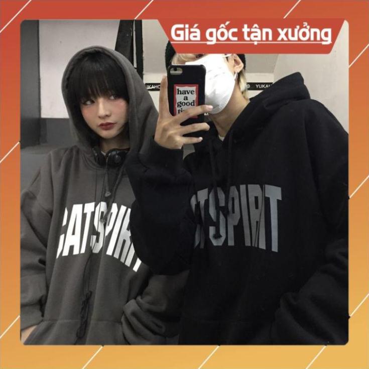 Áo Hoodie, Áo Nỉ Bông Cotton In Chữ CASPIRIT 2 Màu Forrm Rộng Unisex Phong Cách Hàn Quốc Hot 2021