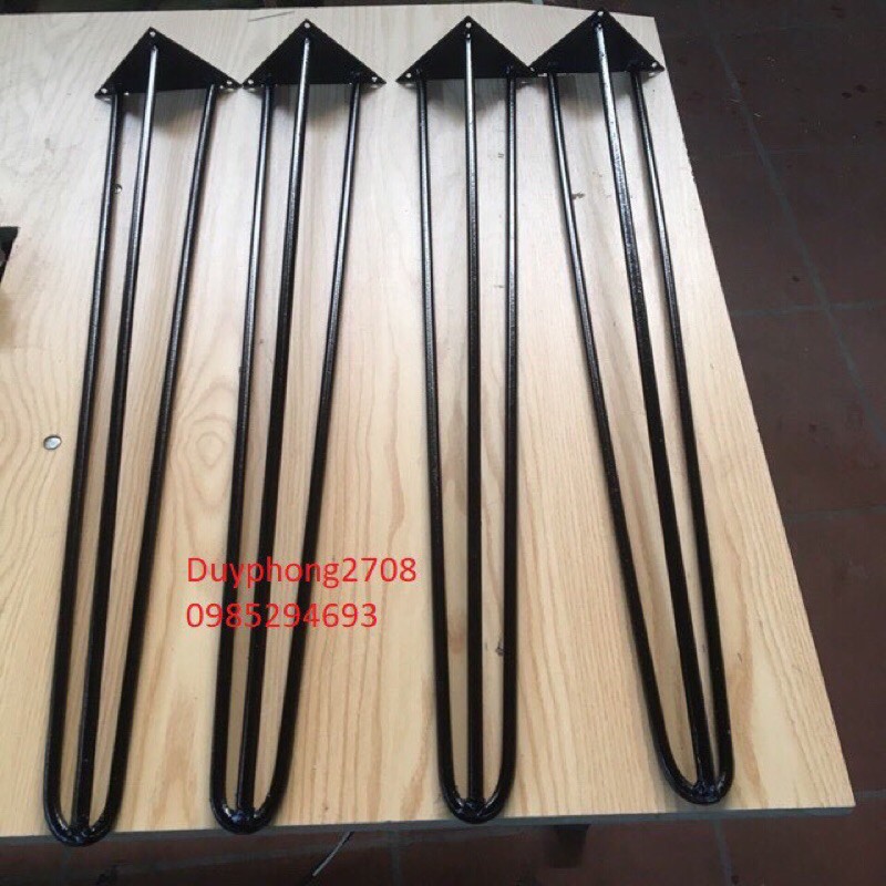 bộ 3 chân bàn sắt hairpin (loại 30cm có kèm vít)