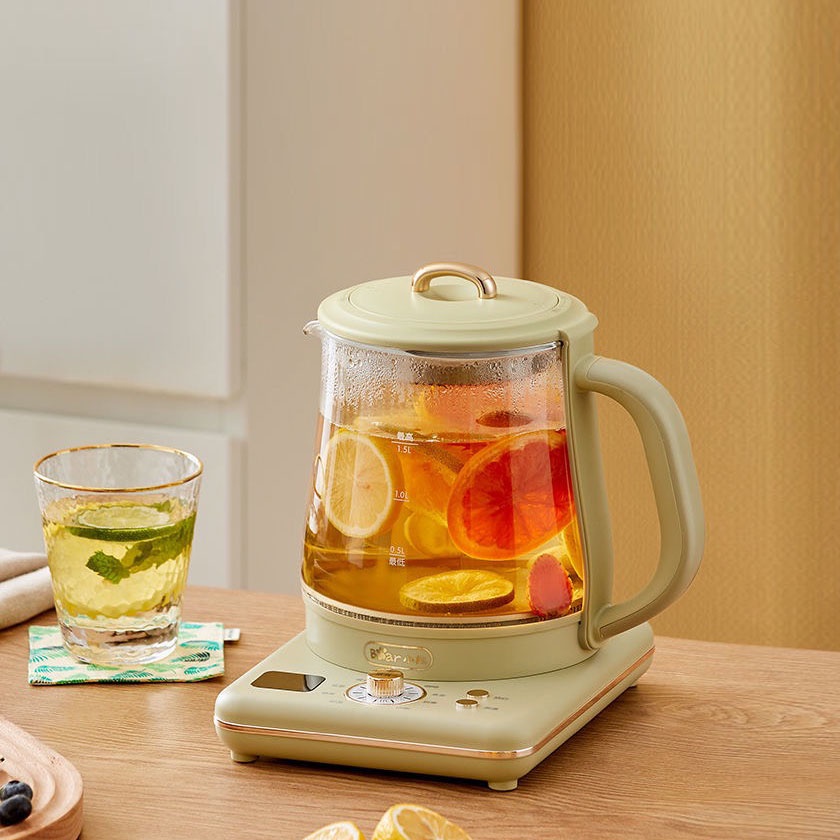 Bình trà chưng yến giữ nhiệt siêu tốc BEAR YSH-D15X5/YSH-D15U2 màu xanh kiểu dáng cổ điển vintage