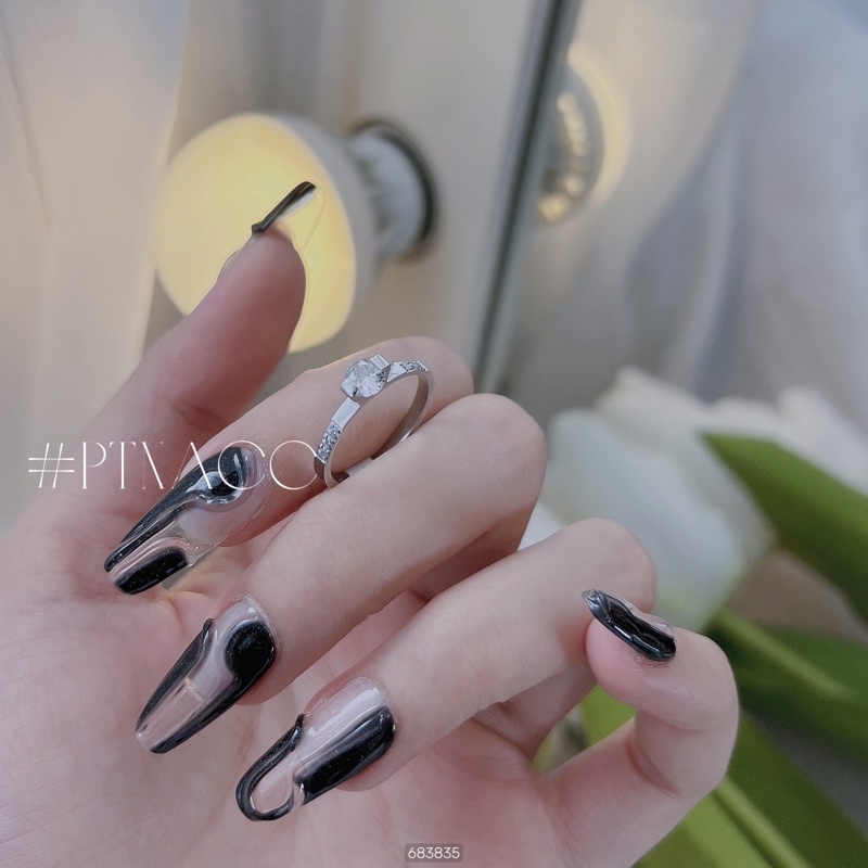 Nhẫn nữ titan hột cao, nhẫn mảnh kiểu đơn giản mang hằng ngày .PTNACC.