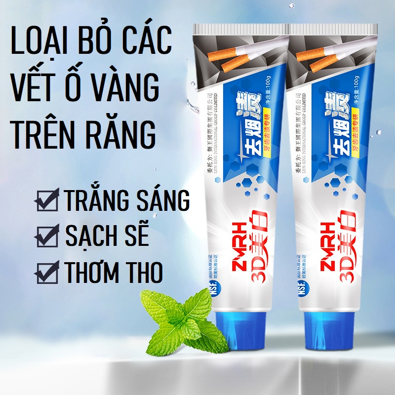 Kem Đánh Răng 3D Dành Cho Người Hút Thuốc, Chống Hôi Miệng, Ố Vàng Răng, Giúp Răng Nướu Chắc Khỏe Trắng Sáng