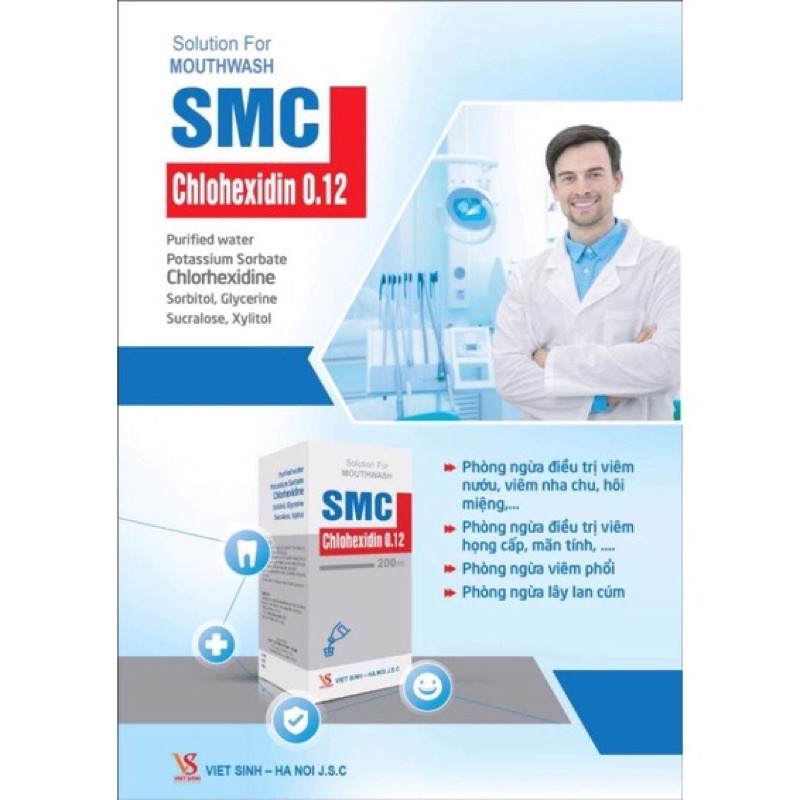 Nước súc miệng SMC Chlohexidine 0.12