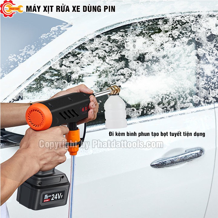 Máy Rửa Xe Dùng Pin-Hàng Cao Cấp Chính Hãng-Đầy Đủ Phụ Kiện-Bảo Hành 6 Tháng