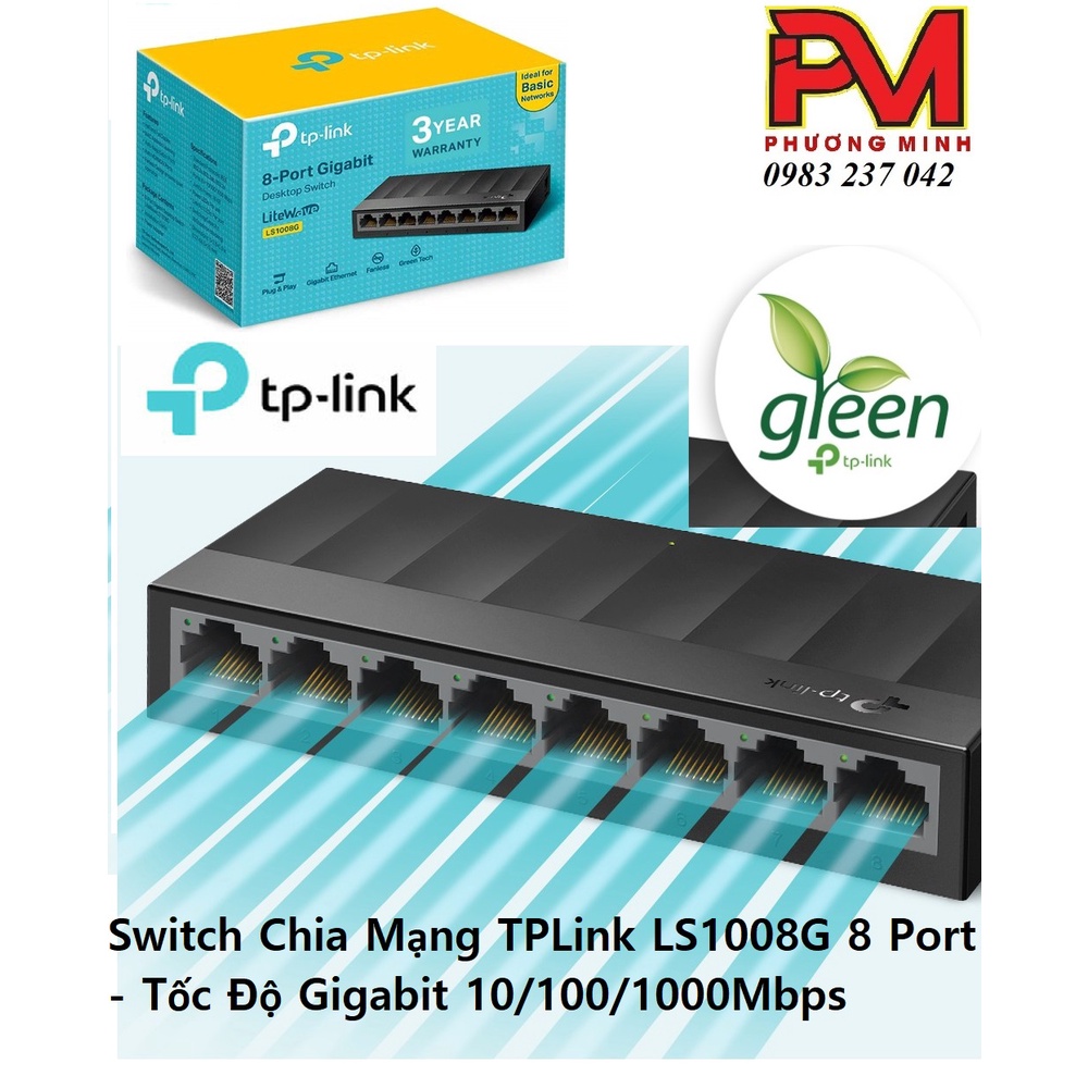 Switch Chia Mạng TPLink LS1008G 8 Port Tốc Độ Gigabit 10/100/1000Mbps - Hàng chính hãng
