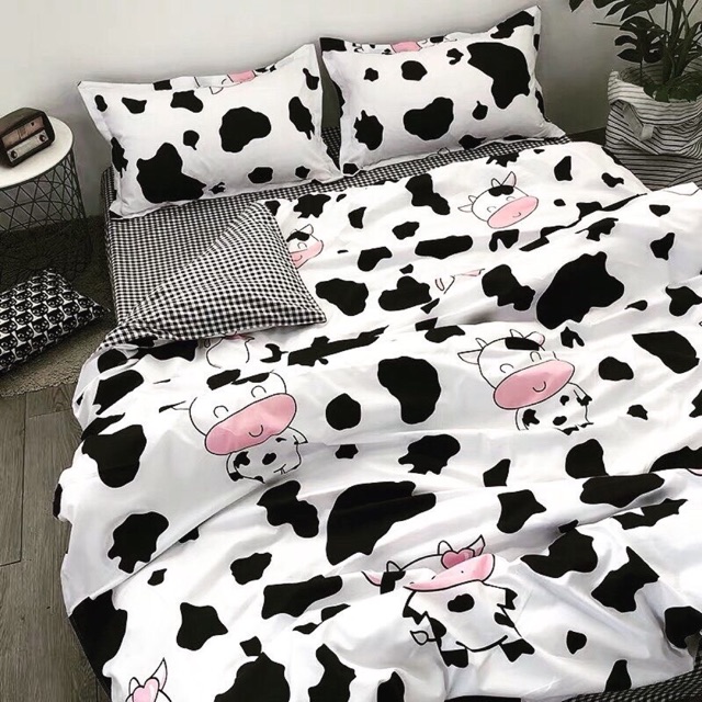 Bộ chăn ga gối cotton poly phong cách Hàn quốc đủ size trải nệm - Mẫu bò sữa & các mẫu xinh cập nhật hè 2021.