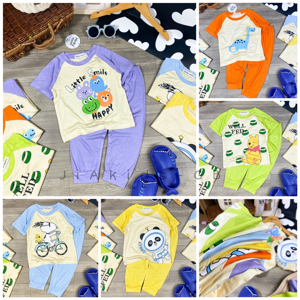 [SZ ĐẠI] Bộ Quần Áo Bé Gái, Bé Trai Minky Mom Vải Thun Lạnh Snoopy Giáp Lăng, Bộ Dài Tay Cho Bé Mặc Thu Đông MKMTD2208