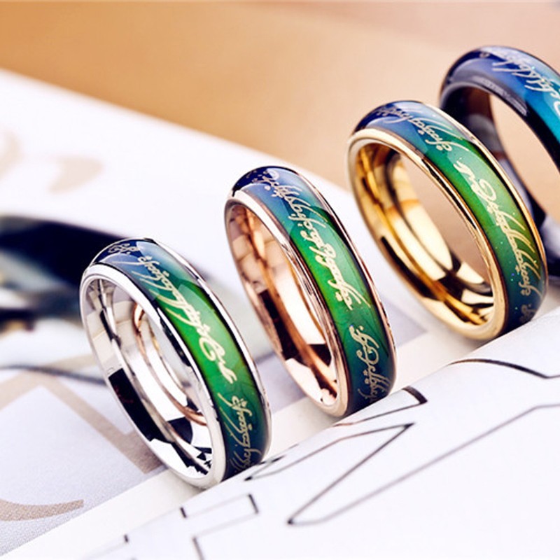 Nhẫn đeo tay họa tiết hình nhịp tim theo tâm trạng