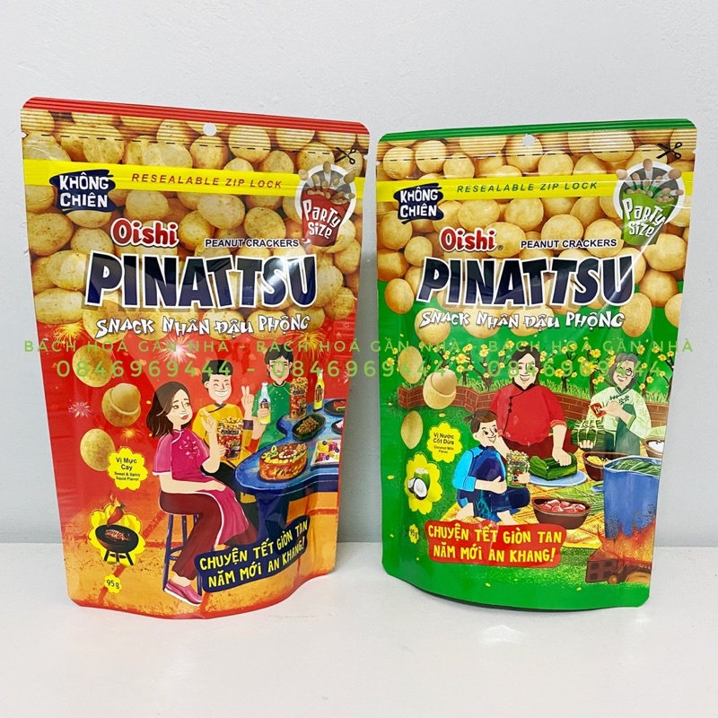 Snack nhân đậu phộng PINATTSU túi 95g