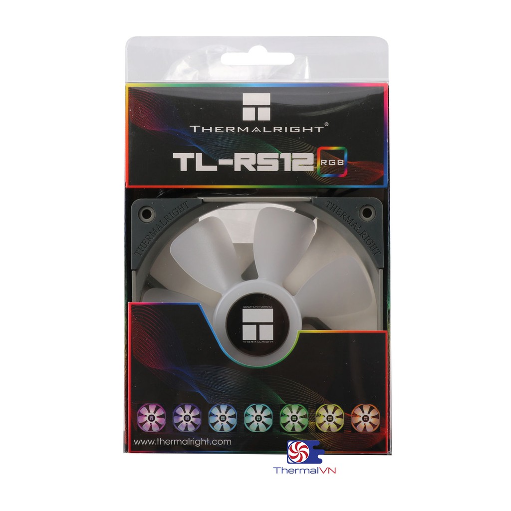 Quạt fan case 12cm Thermalright TL-RS12 A-RGB - Quạt 7 cánh sức gió 65 CFM, hiệu ứng Addressable RGB