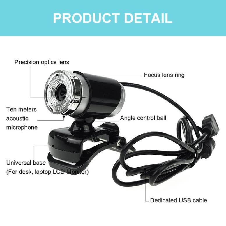 Webcam Hd Chuyên Nghiệp Có Mic Và Kẹp Gắn Cho Máy Tính Để Phát Sóng Trực Tiếp